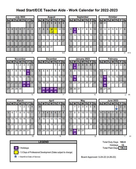 Caltrans Working Day Calendar 2023